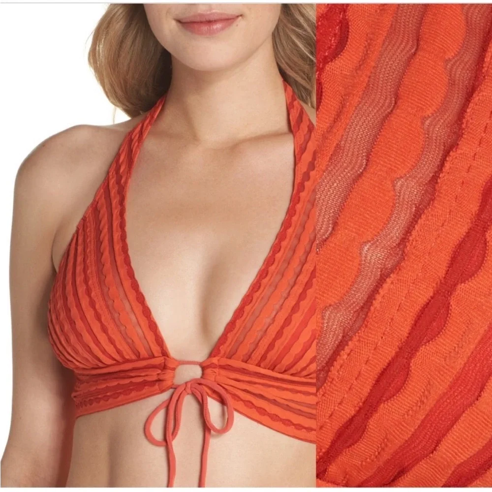 Robin Piccone Carly Keyhole Bikini Top in Pimento